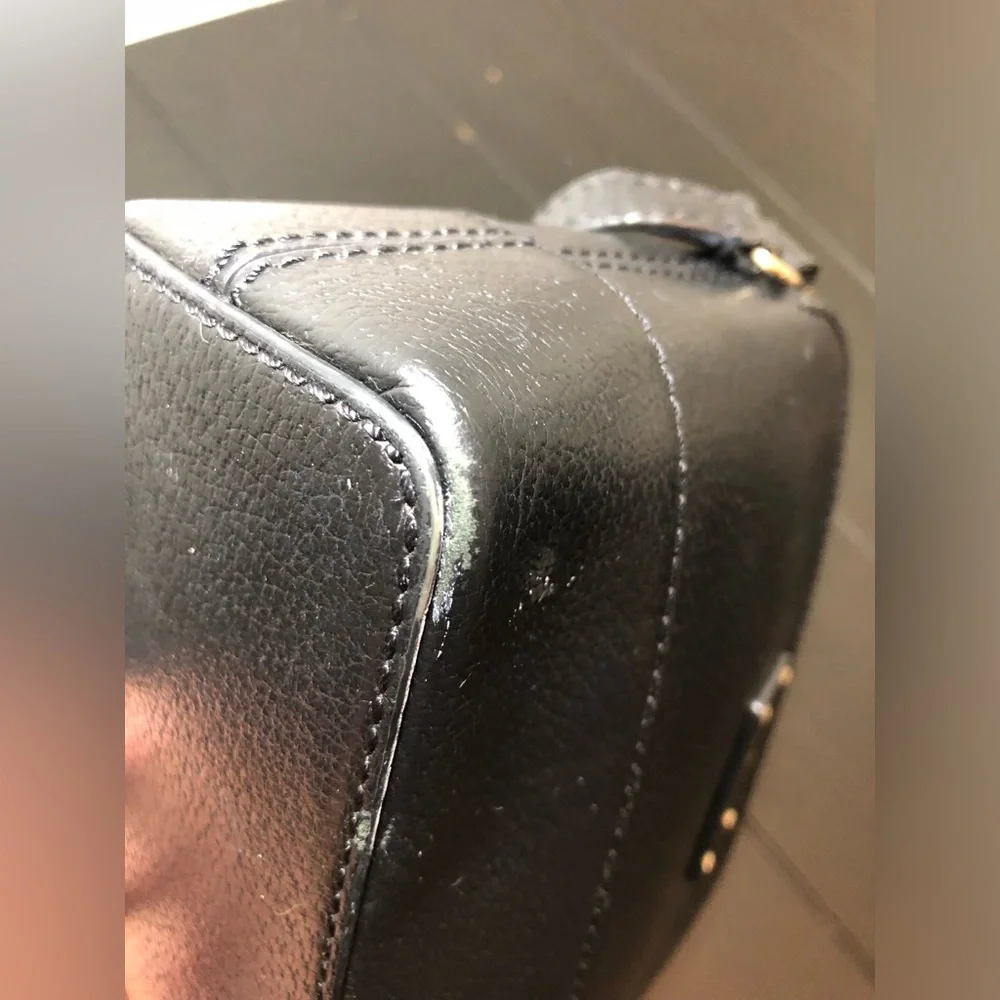 kate spade Black Pebbled Leather Dome Crossbody with Gold-Tone Logo